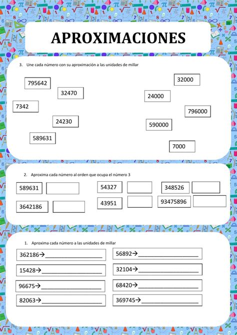 Aproximaciones Unidades De Millar Worksheet