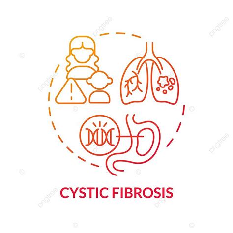 Cystic Fibrosis Red Gradient Concept Icon Symbol Lineart Graphic Vector