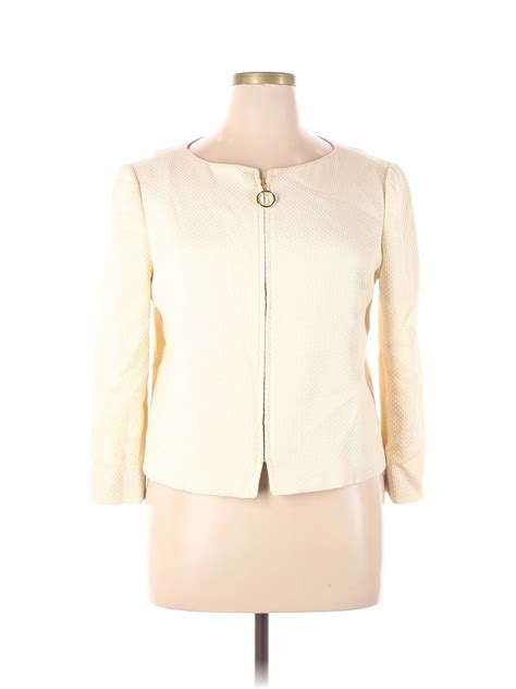 Linda Allard Ellen Tracy Solid Ivory Jacket Size 16 83 Off ThredUP