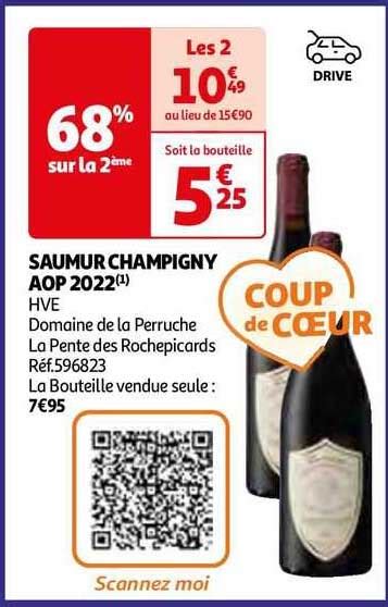 Promo Saumur Champigny Aop 2022 Hve Domaine De La Perruche La Pente Des