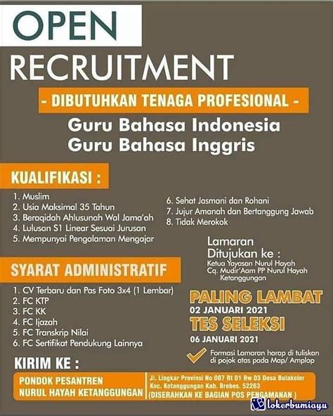 Lowongan Guru Bahasa Inggris Homecare