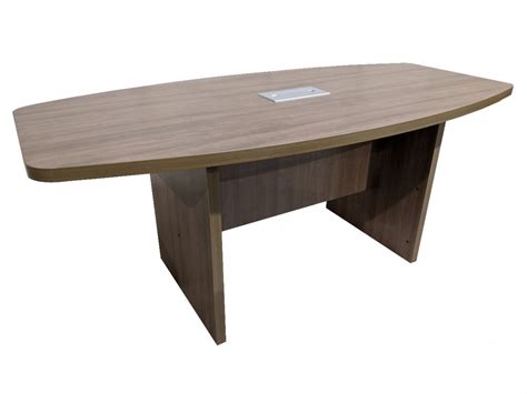 Modern Walnut 6 Ft Modern Walnut Boat Shaped Conference Table