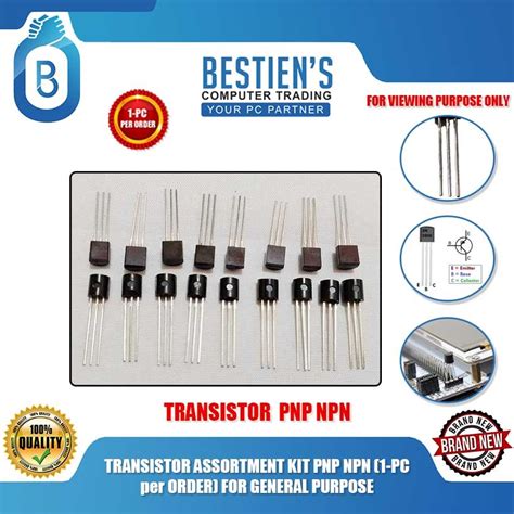 TRANSISTOR ASSORTMENT KIT PNP NPN 1 PC Per ORDER FOR GENERAL PURPOSE