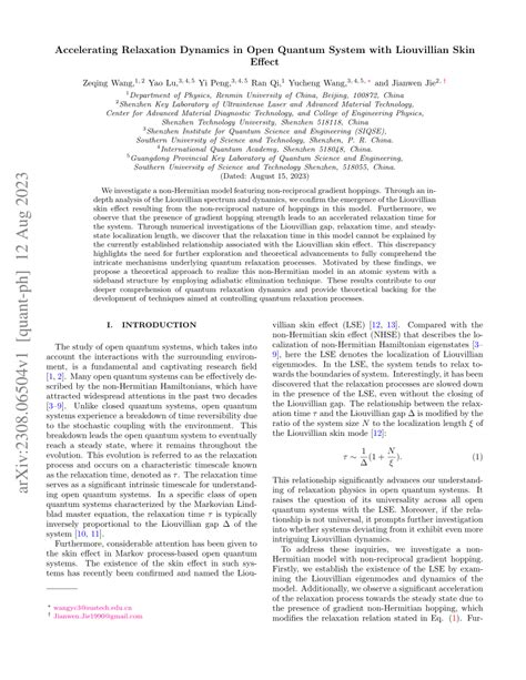 Pdf Accelerating Relaxation Dynamics In Open Quantum System With