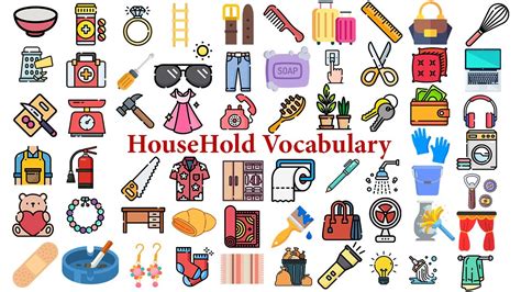 English Vocabulary Household Items Vocabulary Youtube