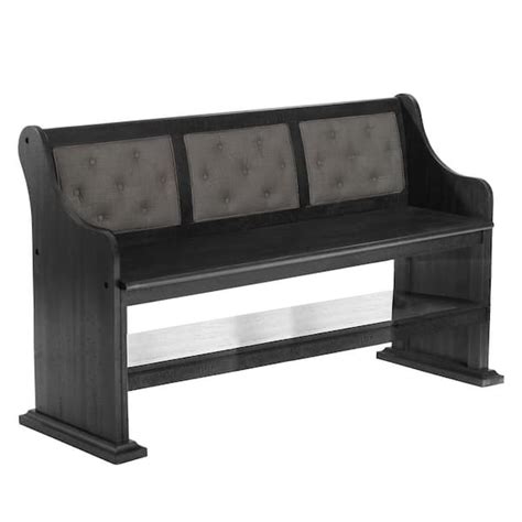 Best Quality Furniture Elias Dark Gray Counter Height Dining Bench High