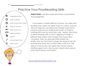 Proofreading And Editing Worksheets