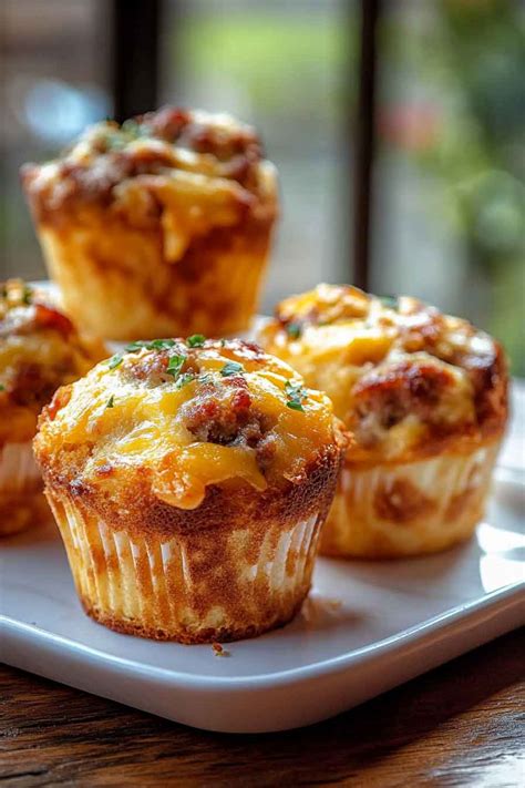 Cheesy Sausage Muffins A Savory Breakfast Delight Dessert Hungry