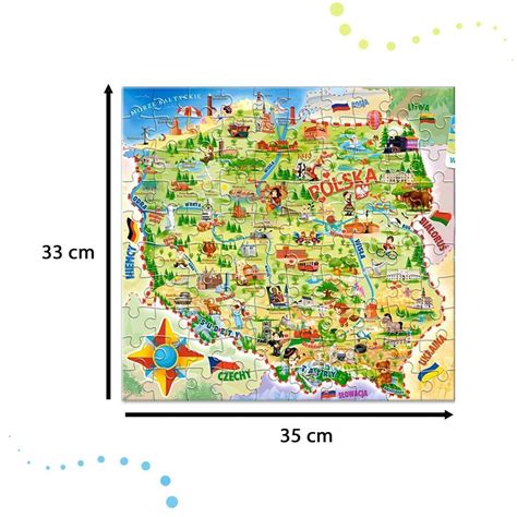 CASTORLAND Náučná puzzle mapa Poľska tako sk