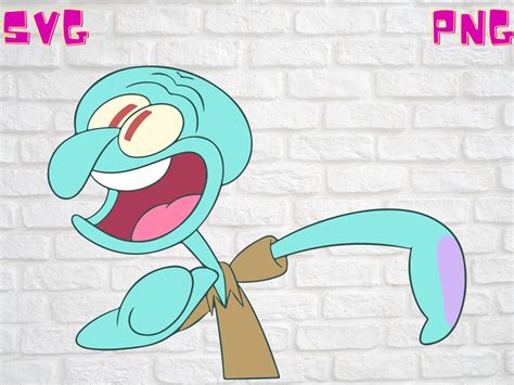 SpongeBob SquarePants Squidward Excited SVG Digital File Etsy