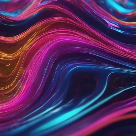 Premium Ai Image Neon Abstract Background Of Liquid Glass Waves 3d Rendering Illustration