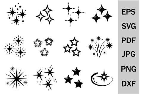 Bundle Of Svg Star Badges Twinkling Stars Svg Sparks By Lesinkavector