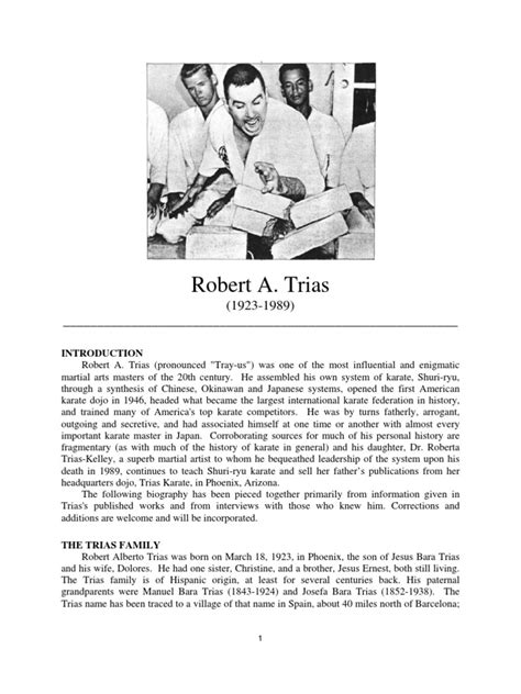 Trias Biography | PDF | Karate | East Asian Martial Arts