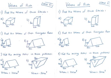 Volume Of 3d Shapes Triangular Prisms And Cylinder By Ryangoldspink Teaching Resources Tes