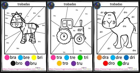 Fichas Para Colorear Por Trabadas Silabas Trabadas Fichas Silabas