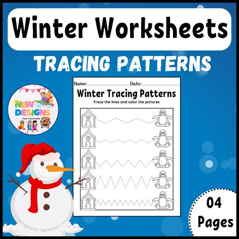 Winter Tracing Patterns /Printable winter Worksheets | Made By Teachers