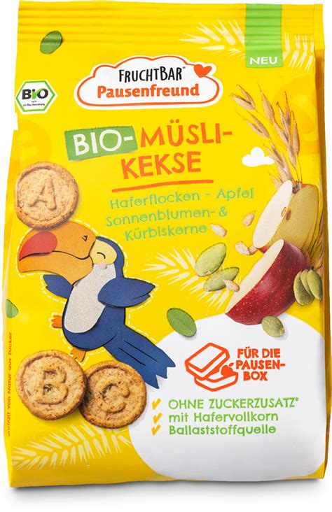 Fruchtbar Pausenfreund Bio M Sli Kekse Haferflocken Und Apfel