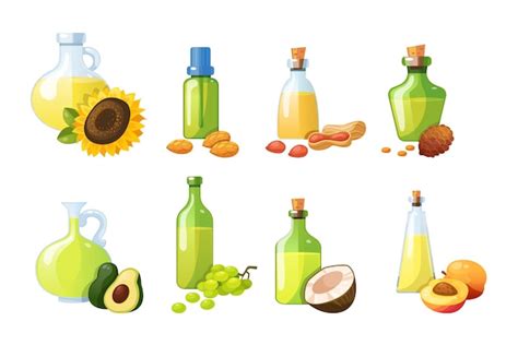 Premium Vector Collection Of Edible Oils Cooking Vegetable Oil For