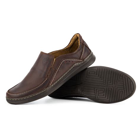 Buty M Skie Wsuwane Sk Rzane Slip On Gt Br Zowe Buty Olivier