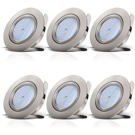 Lot De 6 Spots Led Encastrables Ultra Plats Orientables Dimmables