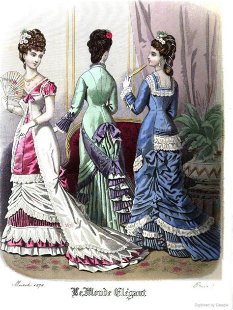 Le Monde Elegant 1878 March Gothic Fashion Victorian Historical