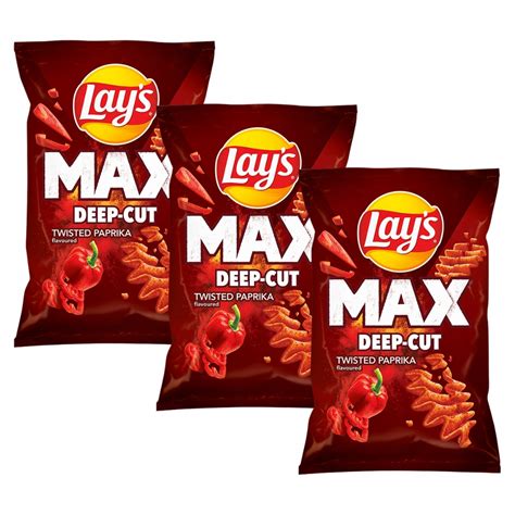 Lay S Lays Max Paprika Chipsy Ziemniaczane Deep Cut 3X 120g 15304606732