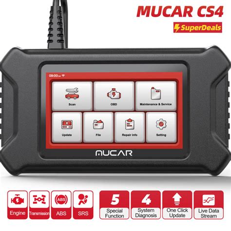 MUCAR CS4 Professional OBD2 Diagnostic Tool Oil EPB SAS TPMS Reset