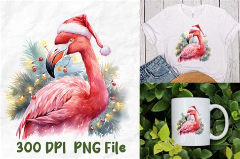 Pink Flamingo Christmas Santa Colorful By Unlimab | TheHungryJPEG