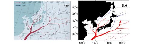 Oceanic Current Maps In The Seas Around Korea A Before And B After