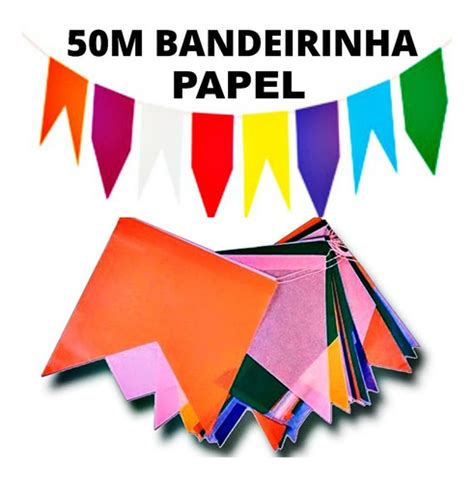 Bandeirinha Festa Junina Metros Bandeirolas De Seda Papel Artigos