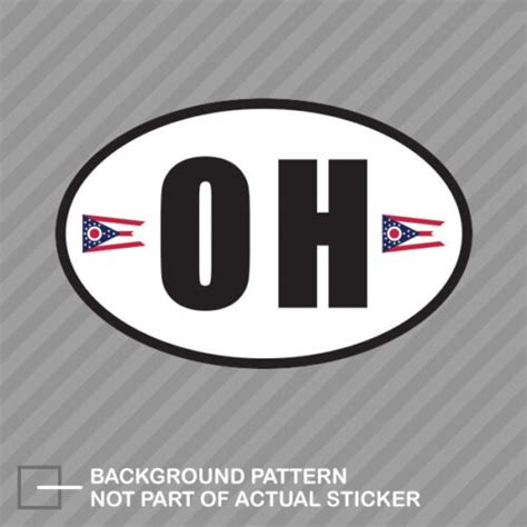 Ohio State Flag Oval Sticker Decal Vinyl V3 Oh Ebay