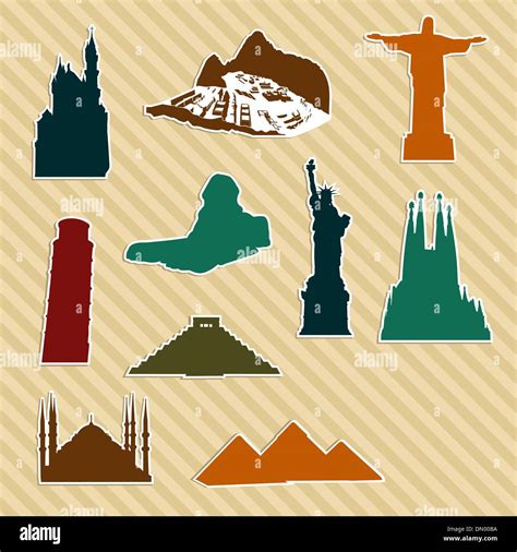 World Landmark Silhouettes Stock Vector Image And Art Alamy