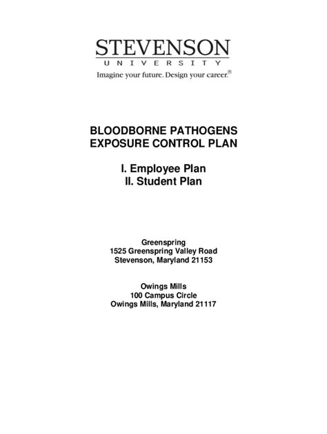 Fillable Online Bloodborne Pathogens Control Plan Fax Email Print