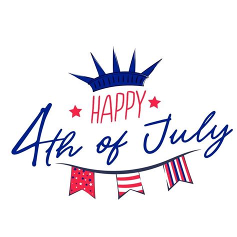 Premium Vector Us Independence Day Lettering Th Of July