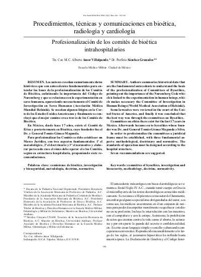 Profesionalizacin De Los Comits De Biotica Intrahospitalarios