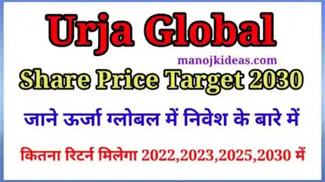 Urja Global Share Price Target 2030 में ऊर्जा ग्लोबल का फ्यूचर क्या है