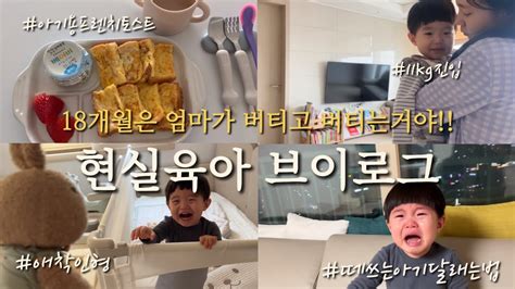 육아vlog 18개월은 엄마가 버티고 버티는거야 현실육아 오전일상 아기프렌치토스트 유아식 아기일상