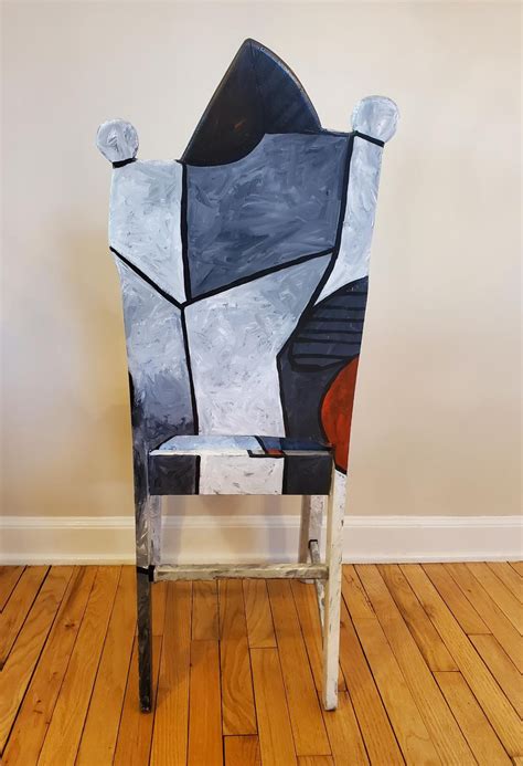 Picasso Woman In Chair Unfinished Upcycled Chair Etsy