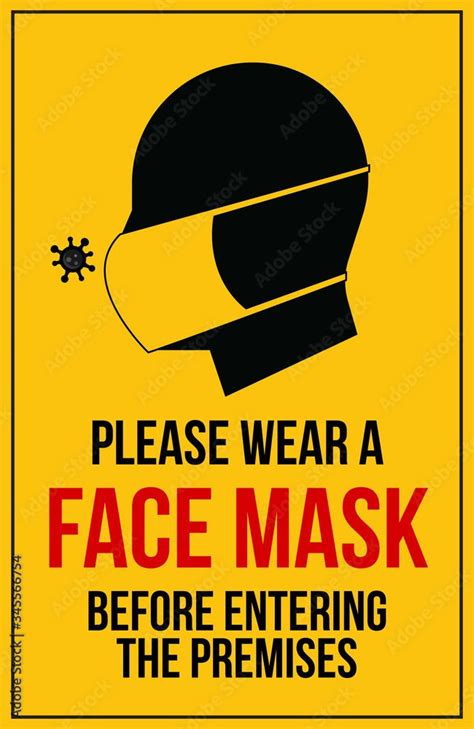 Download Please Wear A Face Mask Sign Board For Display On A Entrance