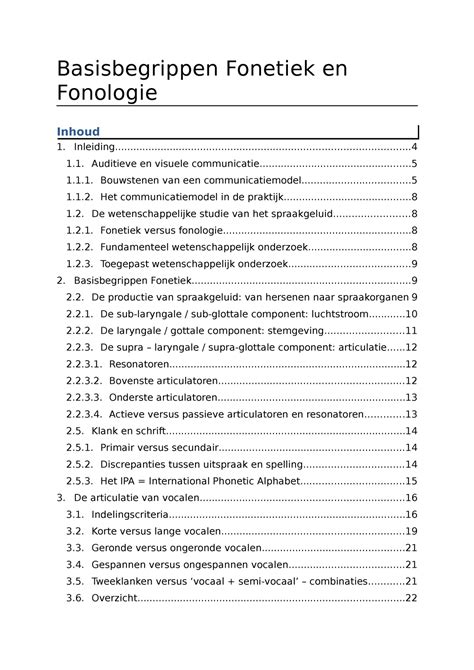 Basisbegrippen Fonetiek En Fonologie Samenvatting Basisbegrippen