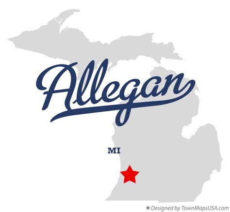 Map of Allegan, MI, Michigan