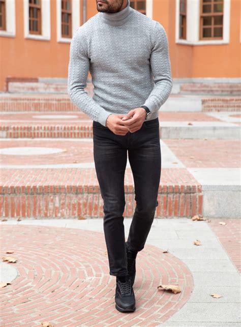 Gentwith Felix Gray Slim Fit Turtleneck Sweater Gent With