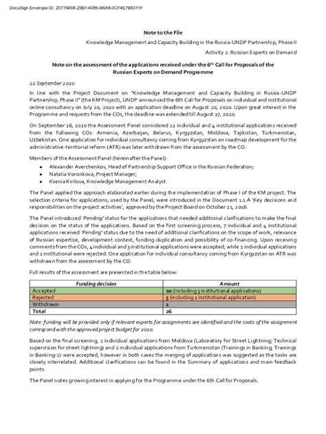 Fillable Online Info Undp Note To The File United Nations Development