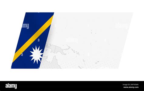 Nauru Map In Modern Style With Flag Of Nauru On Left Side Vector