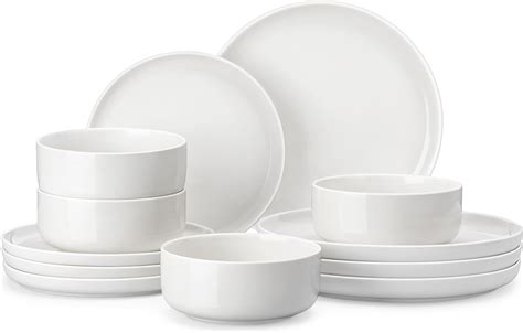 Amazon MALACASA Plates And Bowls Sets 12 Pieces Porcelain