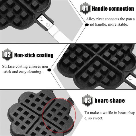 Molde Antiadherente Para Hacer Gofres En Forma De Coraz N Para Cocina