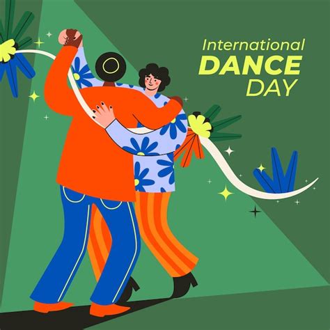 Ilustración del día internacional de la danza plana Vector Premium