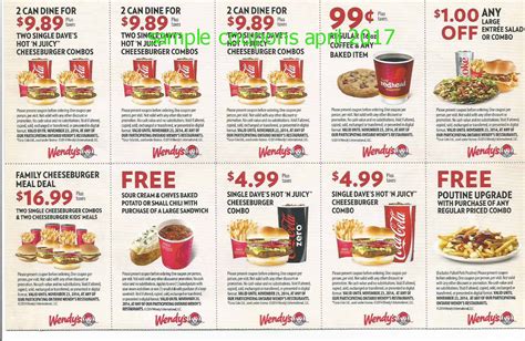 Printable Coupons 2021 Wendys Coupons