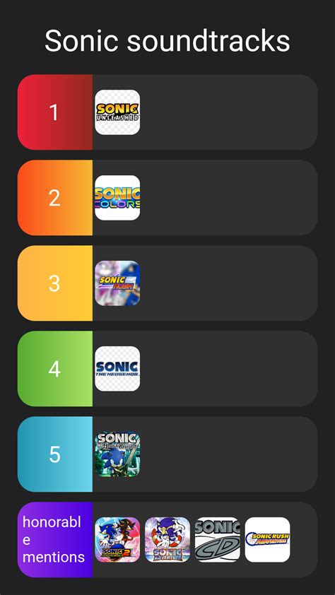 Top 5 sonic soundtrack (TOTALLY didn't add the honorable mentions bc I ...