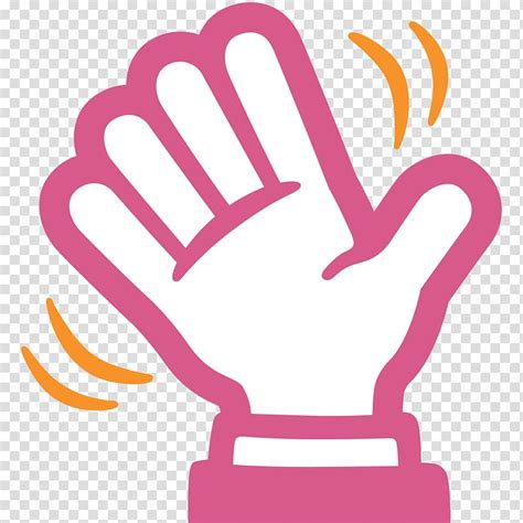 Red Waving Hand Illustration Emoji Shaking Hand Transparent Background